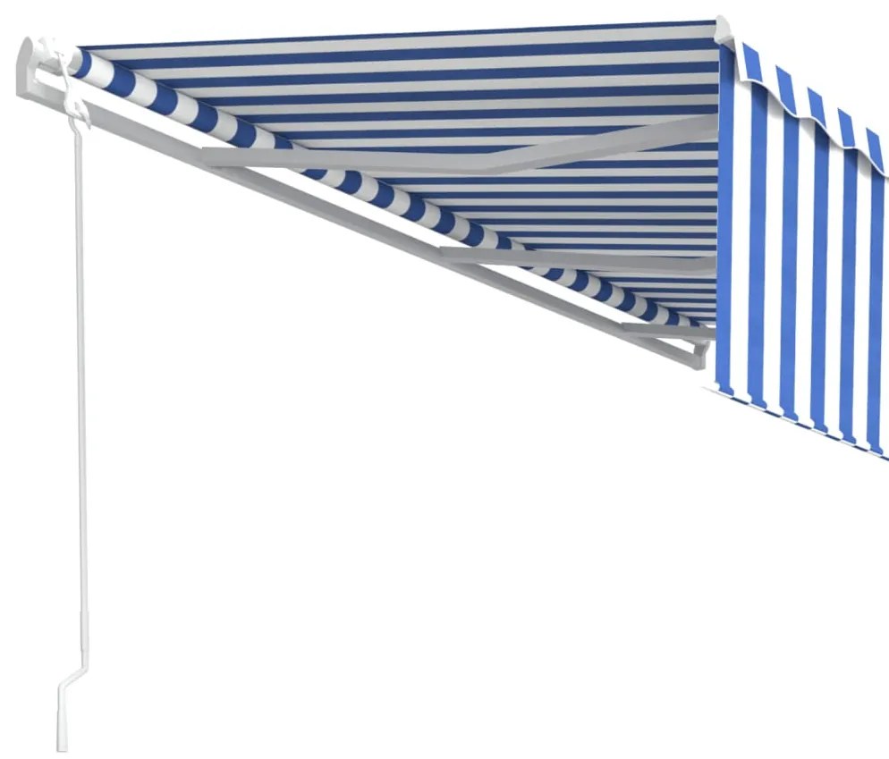 Toldo retrátil automático com estore 6x3 m azul e branco