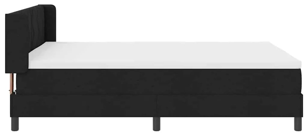 Cama Box com cabeceira Preto 140 x 200 cm Tecido e Espuma