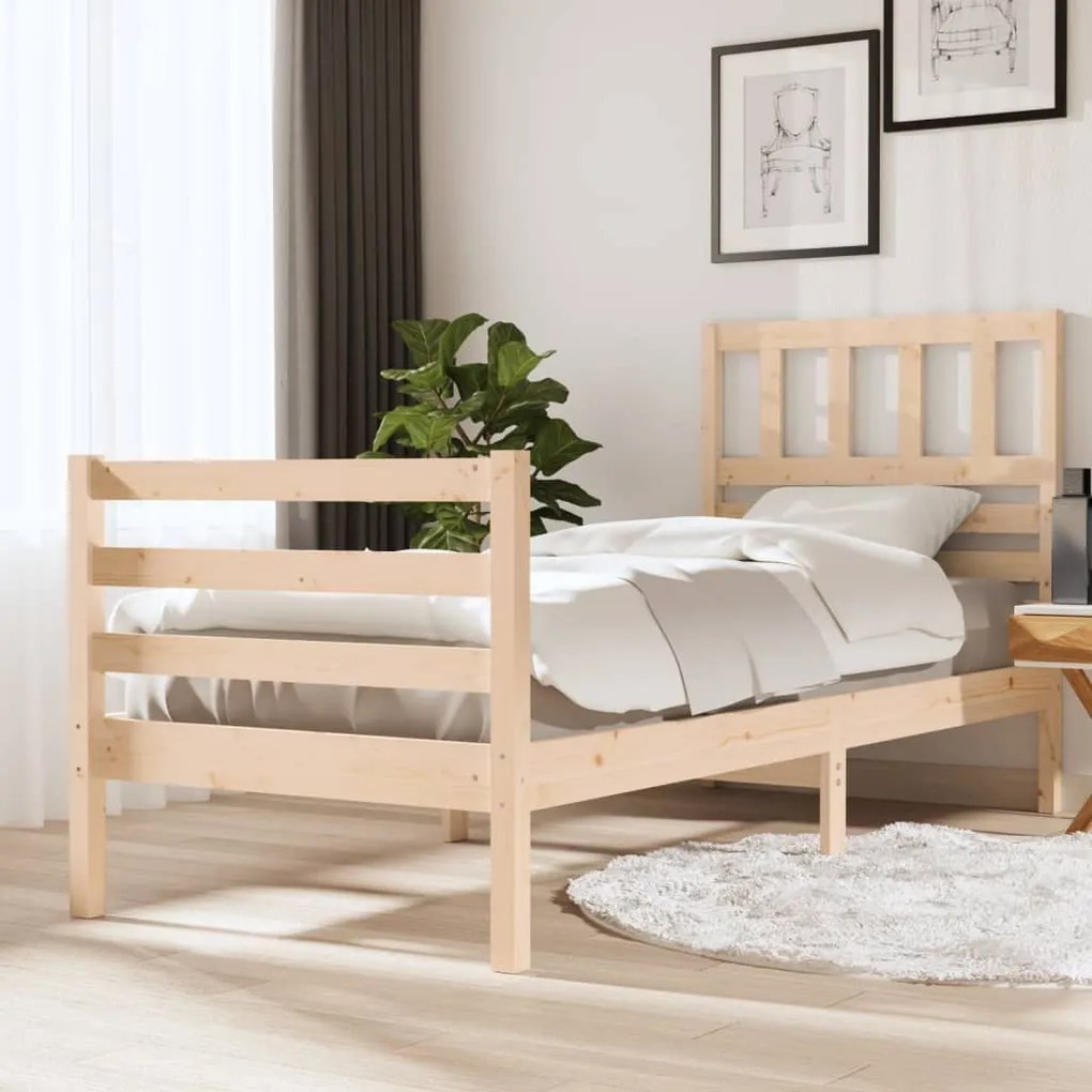 Estrutura de cama pequena solteiro 75x190 cm madeira maciça