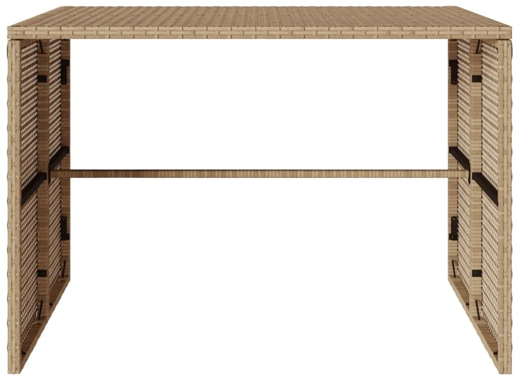 3 pcs conjunto de jantar p/ jardim com almofadões vime PE bege