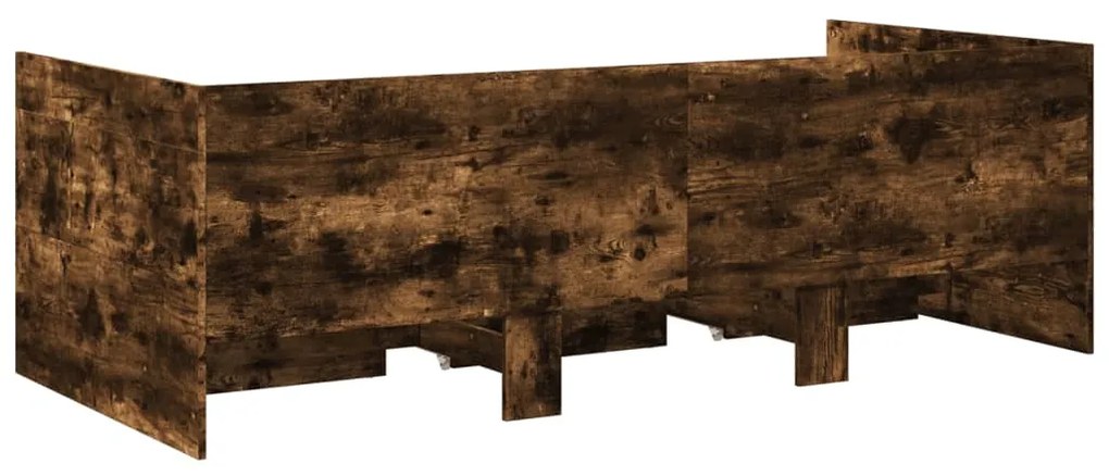 Sofá-cama com gavetas sem colchão 75x190 cm carvalho fumado