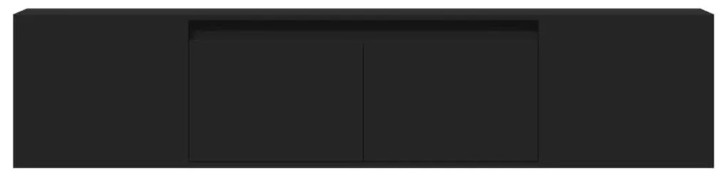Móvel de parede para TV com luzes LED 180x31x39,5 cm preto