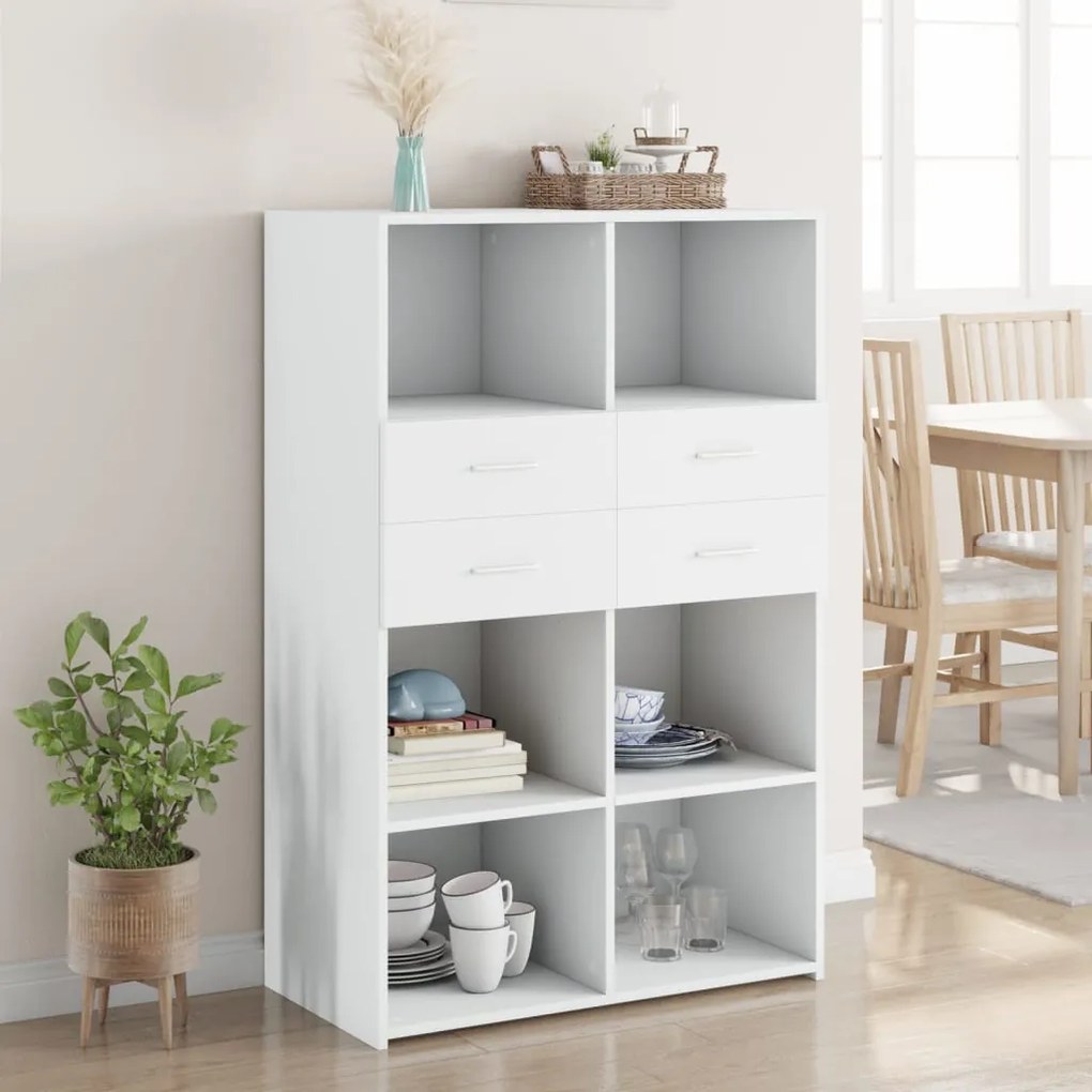 vidaXL Armário alto 80x42,5x124 cm derivados de madeira branco