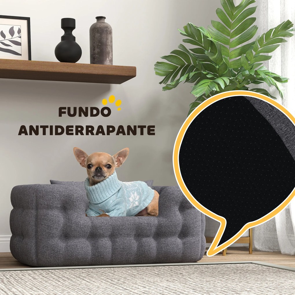 PawHut Cama para Cães Pequenos Cama para Animais de Estimação com 2 Al