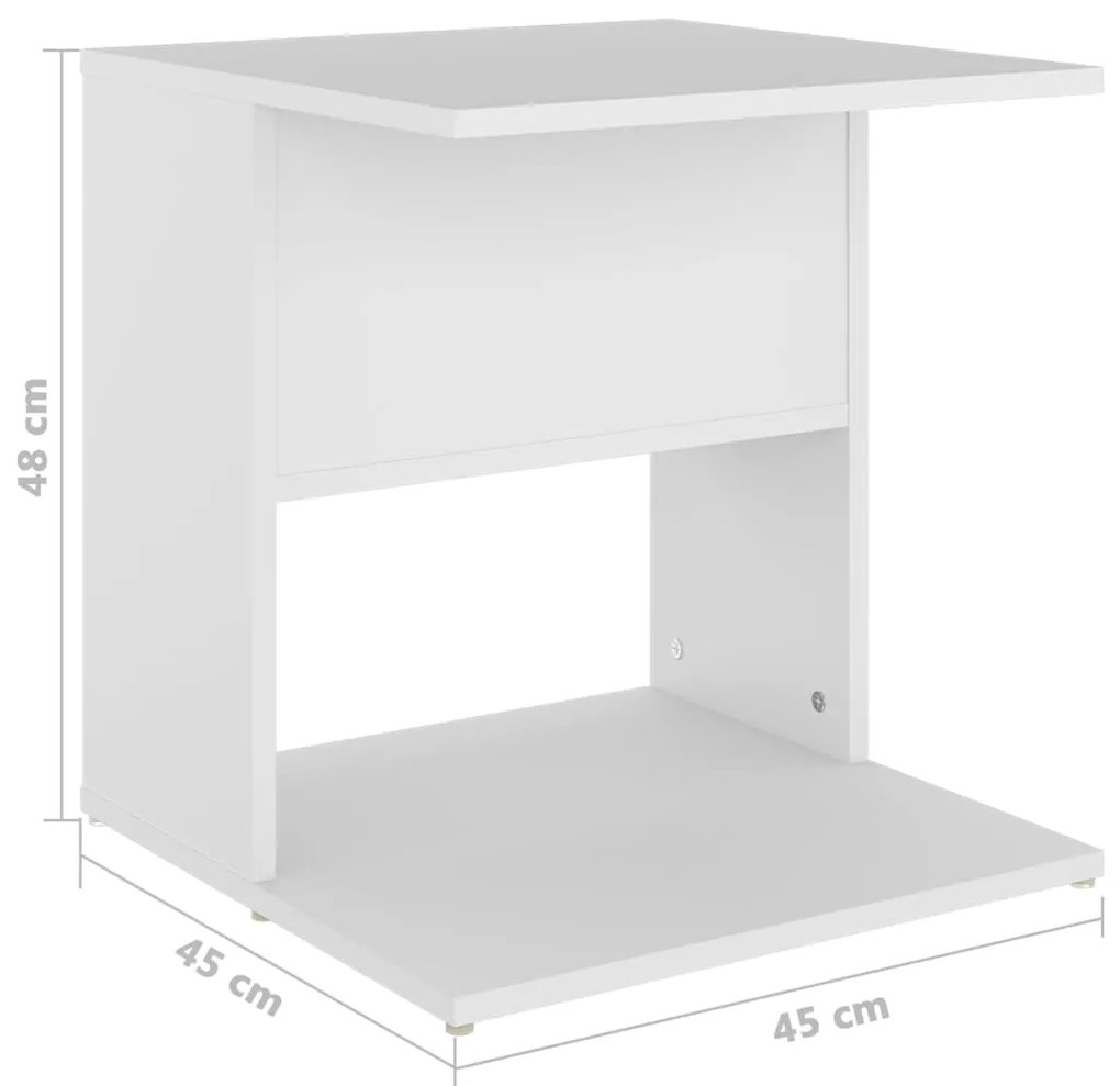 Mesa de apoio 45x45x48 cm derivados de madeira branco
