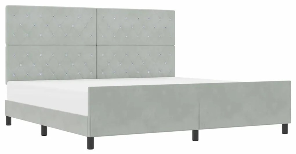 Cama vidaXL Cinza Claro 200x200 cm Veludo