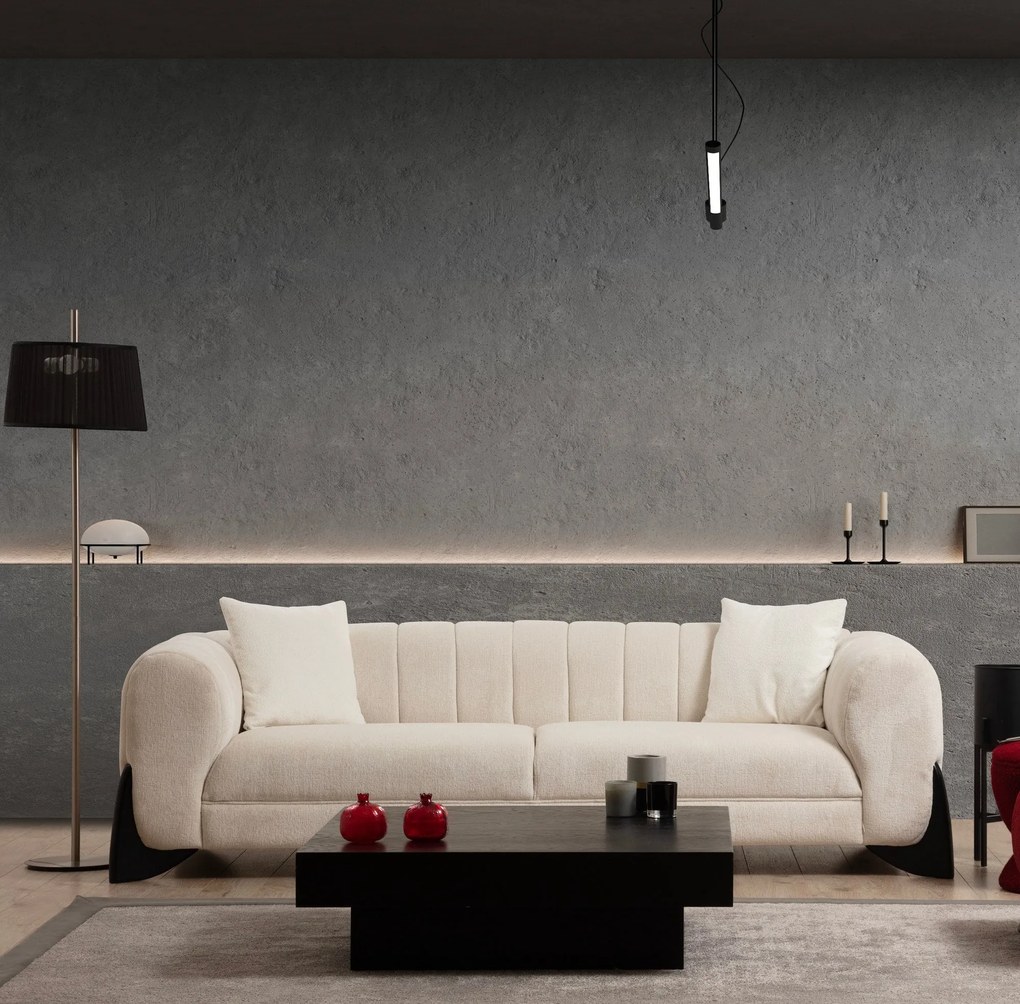 Sofá de 3 Lugares Sandreo – Branco – 248x100x70 cm