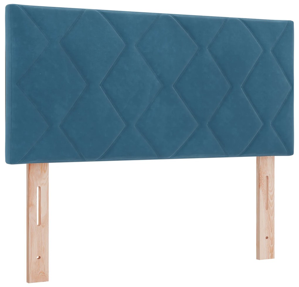 Cama Box com Colchão vidaXL Azul Escuro Pequeno Dobrável Veludo