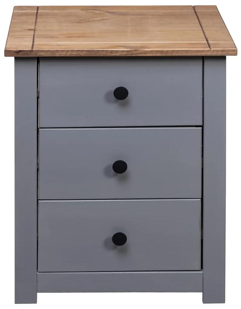 Mesa de cabeceira 46x40x57 cm madeira de pinho panama cinzento
