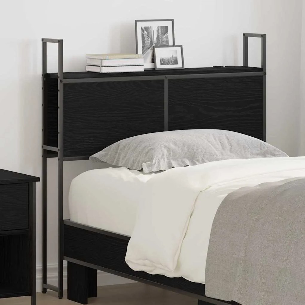 vidaXL Cabeceira de armazenamento com cabeceira Carvalho preto 75 cm