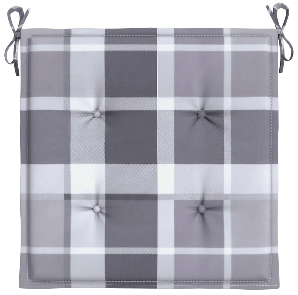 Almofadões cadeiras jardim 4pcs tecido oxford xadrez cinzento