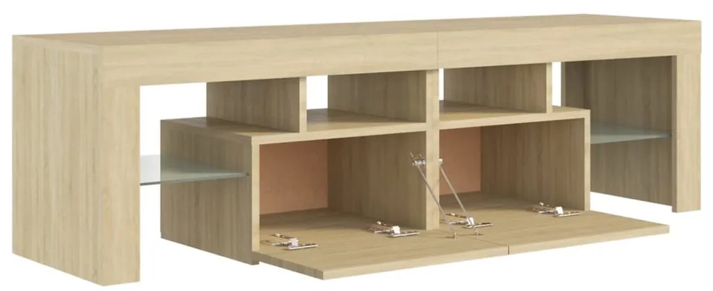 Móvel de TV com luzes LED 140x36,5x40 cm carvalho sonoma