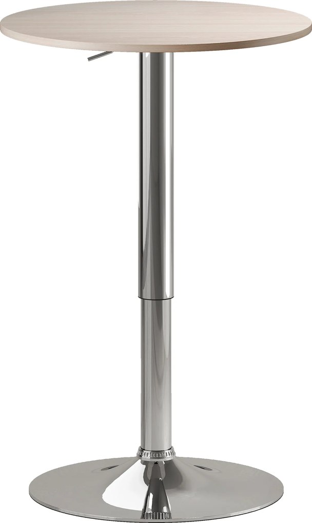 HOMCOM Mesa de Bar com Altura Ajustável Giratória 360° com Base Redonda Mesa Alta Moderna para Cozinha Ø60x67-93 cm Madeira | Aosom Portugal