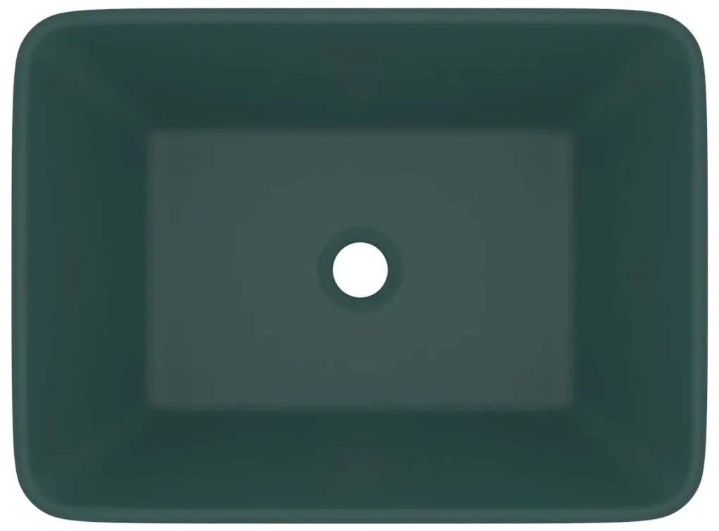 Lavatório luxuoso 41x30x12 cm cerâmica verde-escuro mate