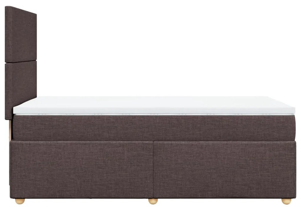 Cama com molas/colchão 90x200 cm tecido castanho-escuro