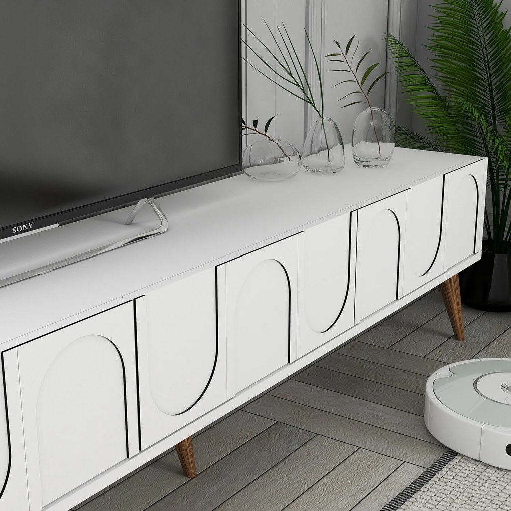Unidade TV Lyon – Branco e Nogueira – 180x44x35 cm