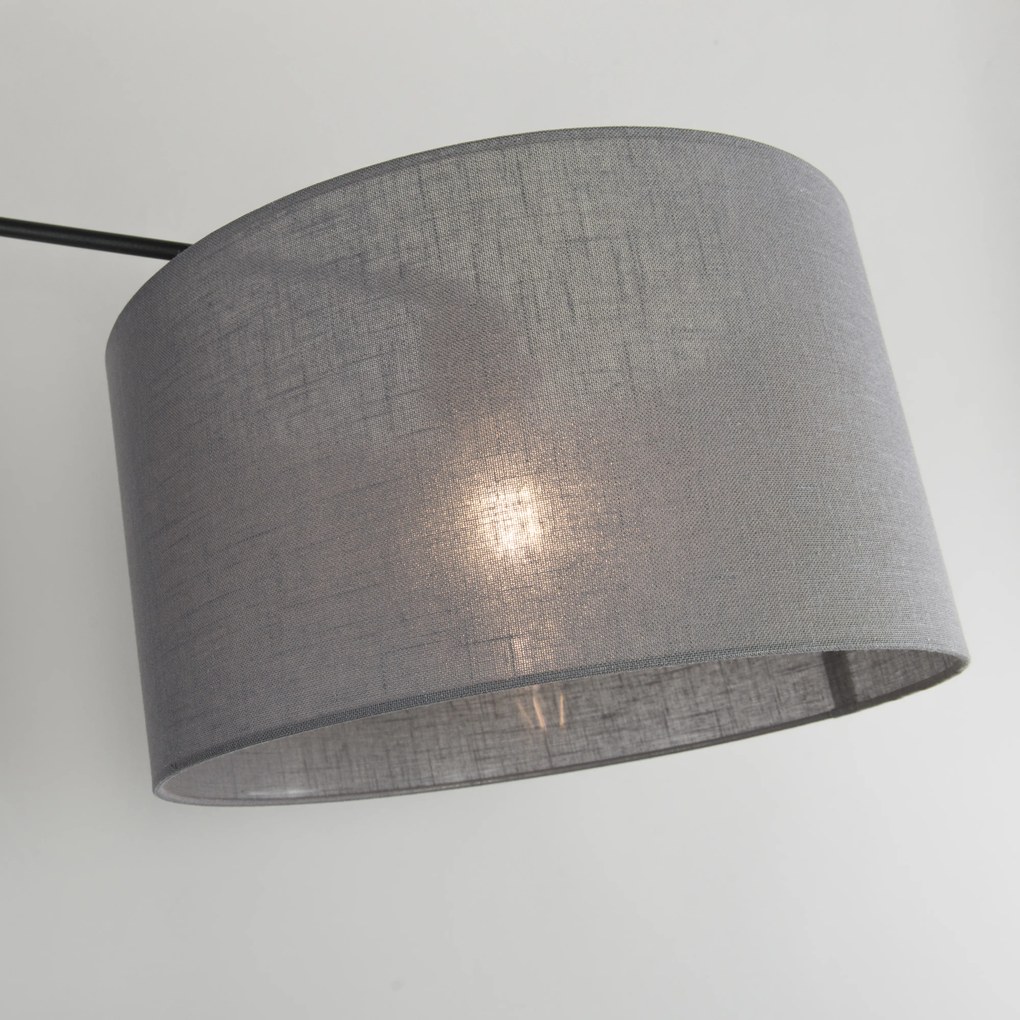 Candeeiro de suspensão preto com cúpula 35 cm cinzento ajustável 2-luzes - Blitz Moderno