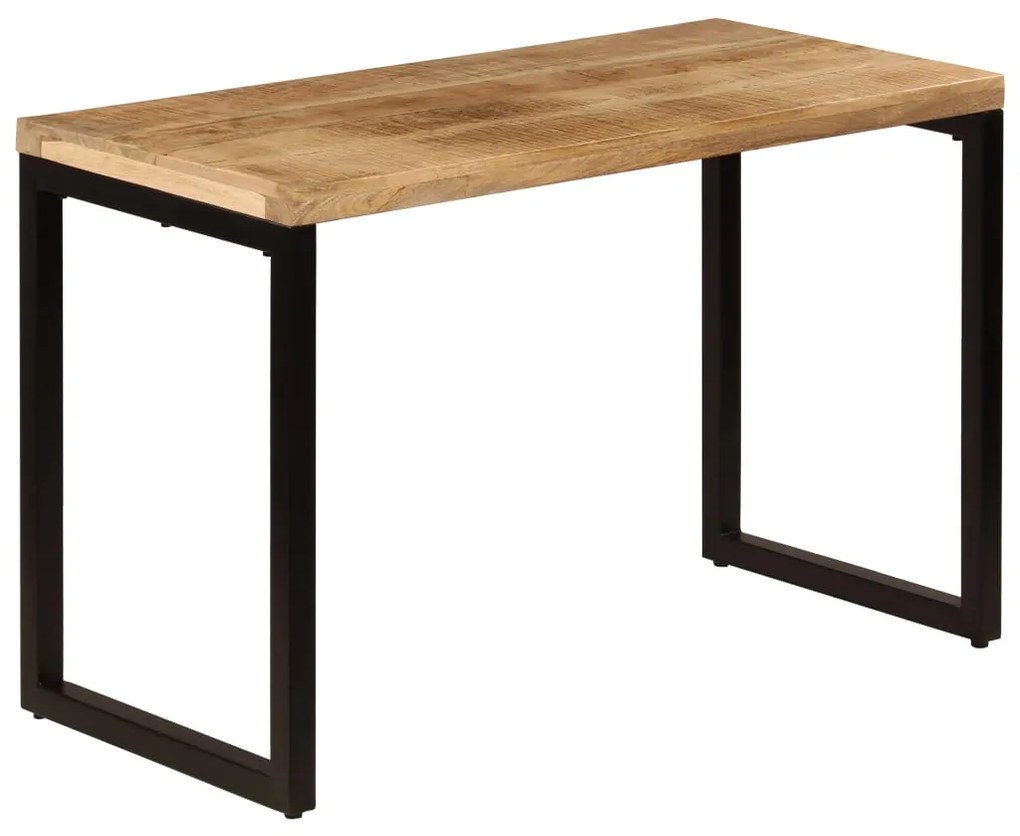 vidaXL Mesa de jantar 115x55x76 cm madeira de mangueira maciça e aço