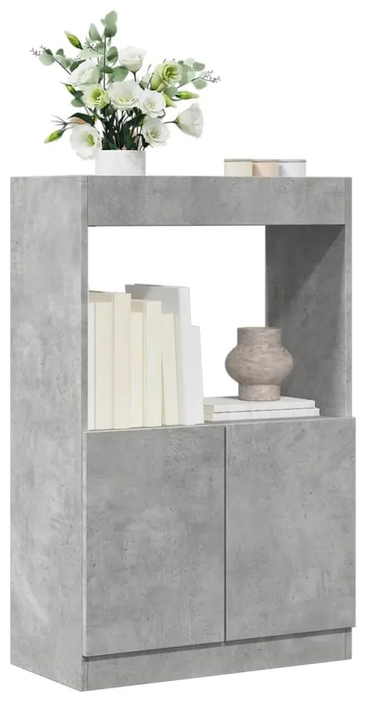 Armário alto 63x33x100 cm derivados de madeira cinzento cimento