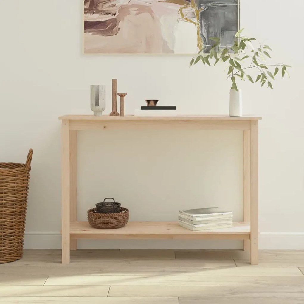 vidaXL Mesa consola 110x40x80 cm madeira de pinho maciço