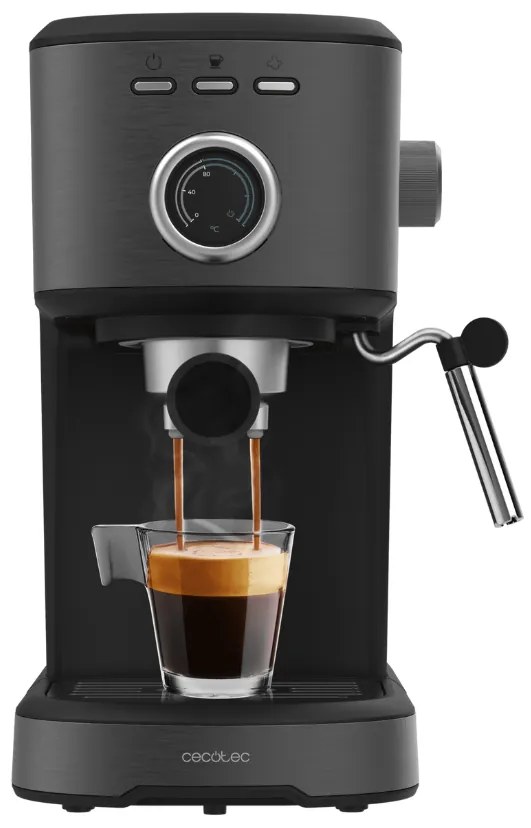 Máquina de café express Power Espresso 20 Pecan Steel com 20 bares e vaporizador orientável