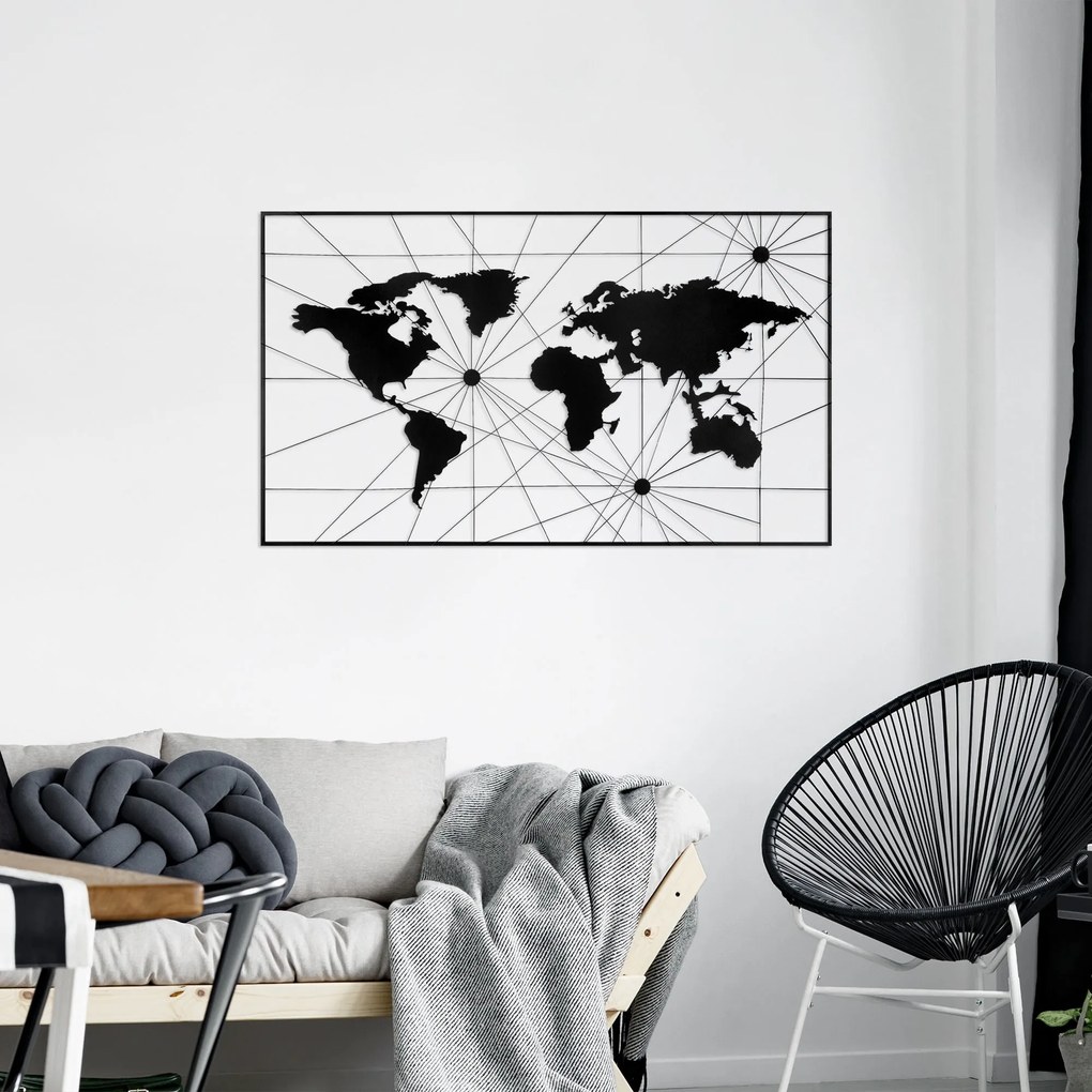 Acessório Decorativo de Parede em Metal Model-204 – Preto – 120 x 70 c