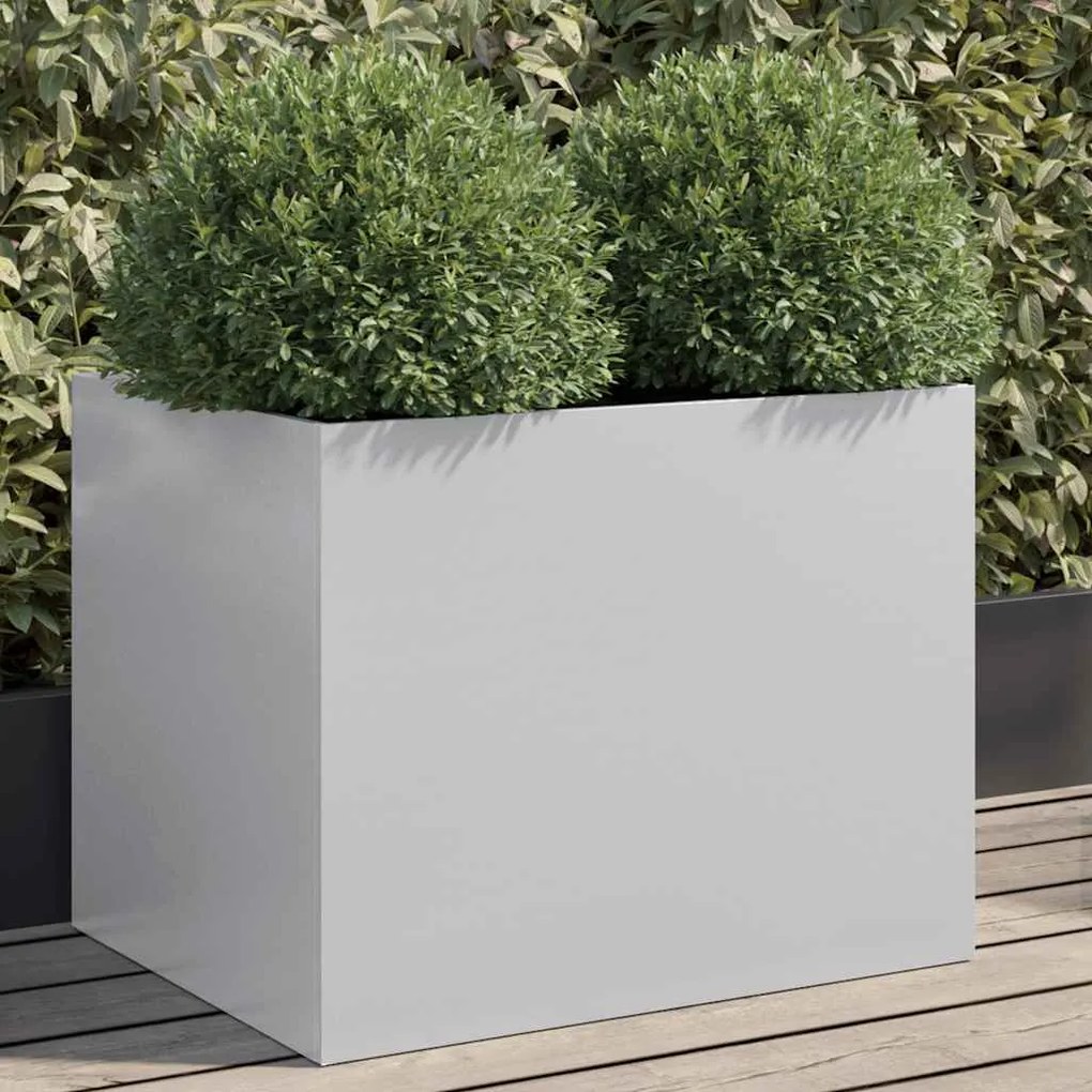 Vaso/floreira 62x47x46 cm aço galvanizado prateado