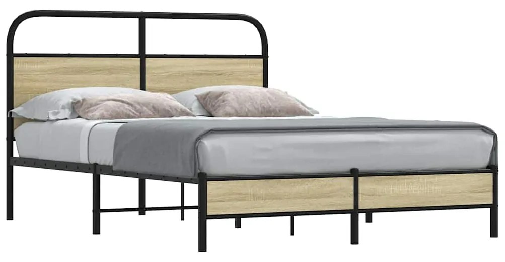 Estrutura cama s/ colchão derivados de madeira carvalho sonoma