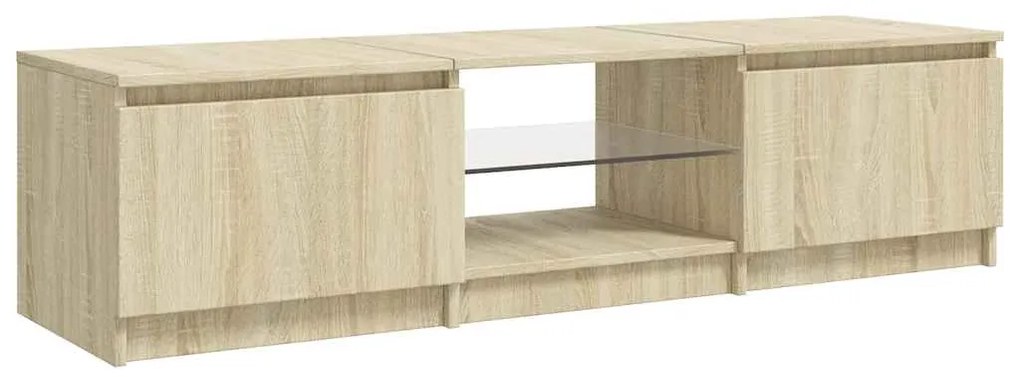 Móvel de TV com luzes LED 140x40x35,5 cm carvalho sonoma