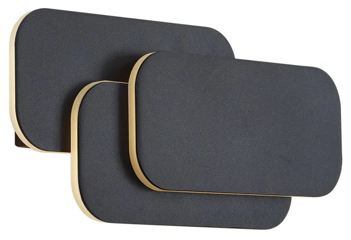 Candeeiro de Parede Moderno Preto Incl. LED Regulável em 3 Níveis - Dias