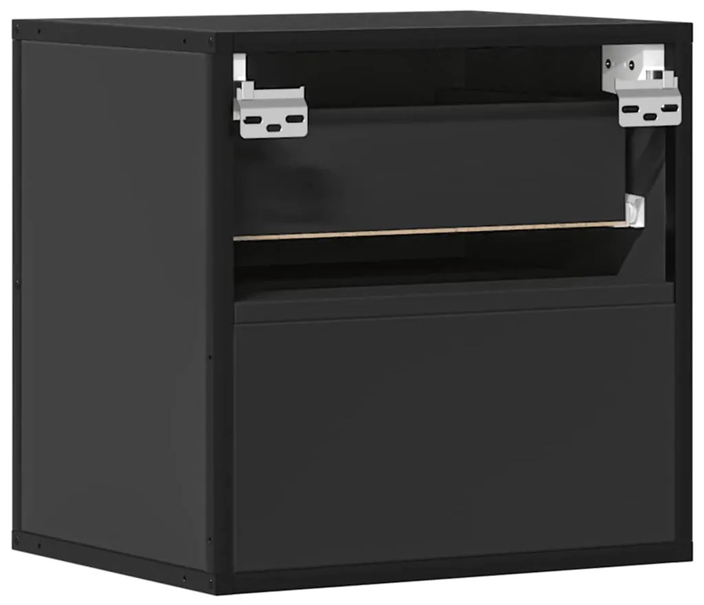 Mesa de cabeceira de parede 40x31x39,5 cm preto