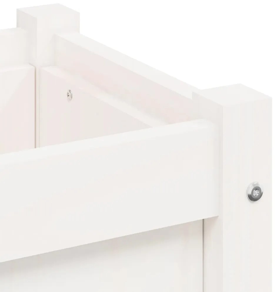 Vaso/floreira de jardim 90x31x31 cm pinho maciço branco