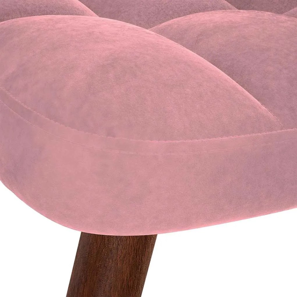Cadeira de baloiço com banco veludo rosa