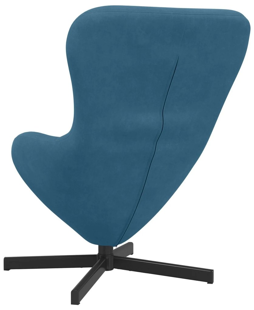 Cadeira Ovo vidaXL Azul Veludo