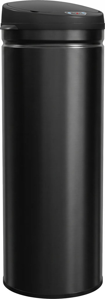 HOMCOM Caixote do Lixo Automático 50 L com Sensor Infravermelho, Fecho Automático, Antidedadas, Aço Inoxidável, Preto | Aosom Portugal