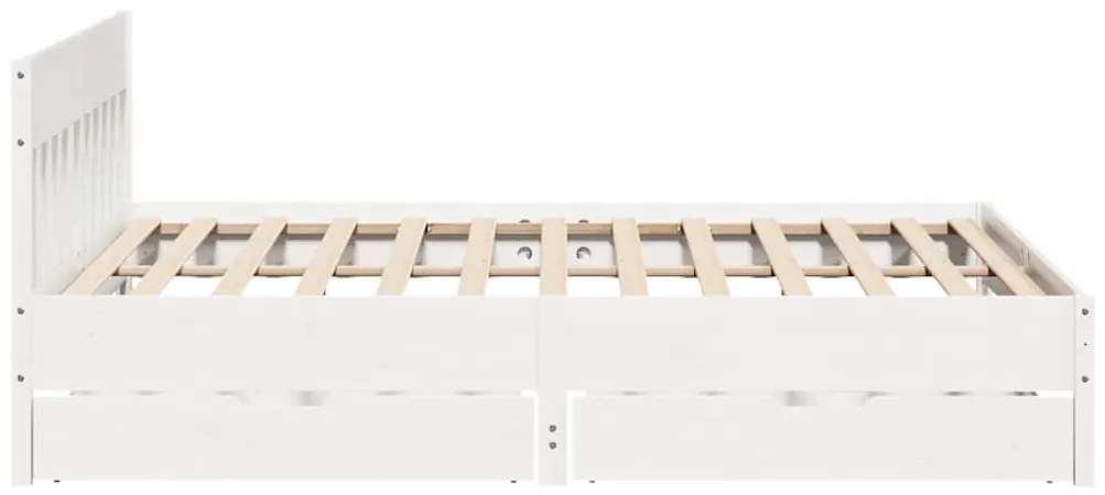 Cama sem colchão 180x200 cm madeira de pinho maciça branco