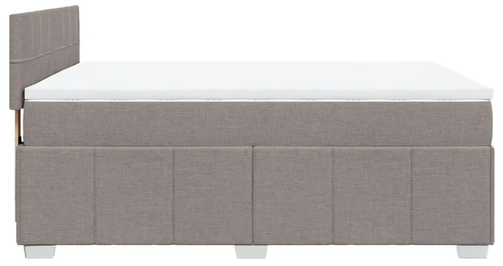 Cama com molas/colchão 140x190 cm tecido castanho-acinzentado