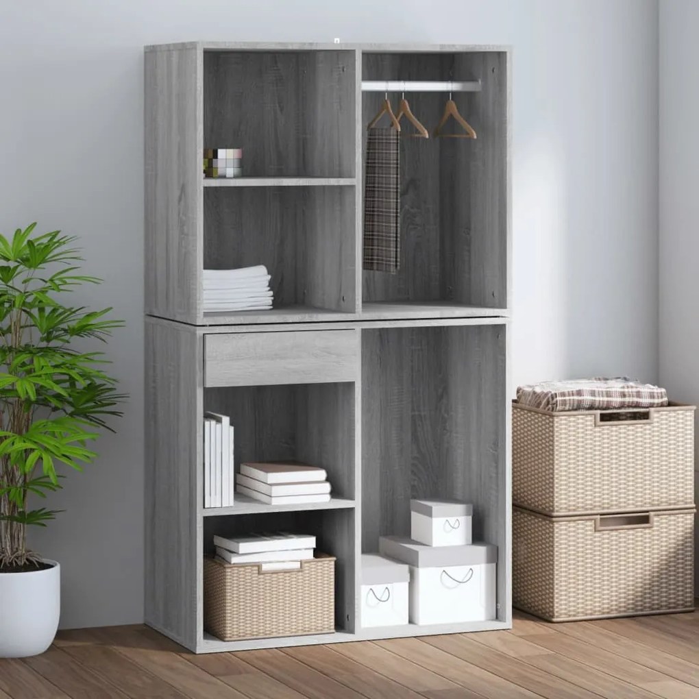 Toucador 80x40x65 cm derivados de madeira cor cinzento sonoma