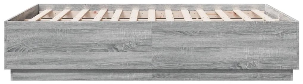 Estrutura de cama 135x190 cm derivados de madeira cinza sonoma