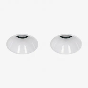 Pack De 2 Downlights Led Embutidos Sem Moldura Trimless Redondos Em Alumínio Luisiana Branco & Branco Cálido 2700k & Ø3,6 Cm & 3 W & 38º - Sklum