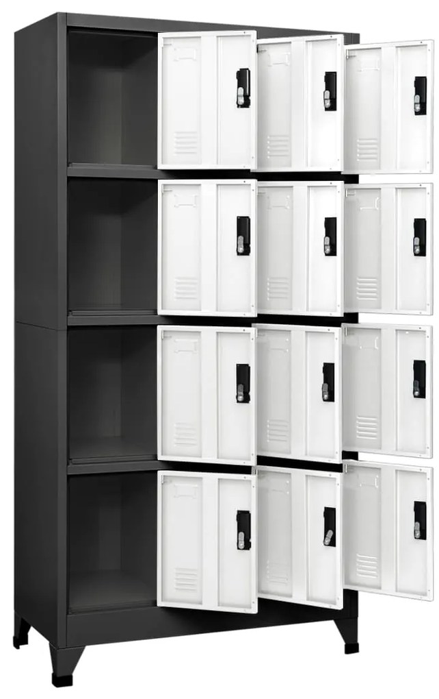 Cacifo aço 90x45x180 cm antracite e branco
