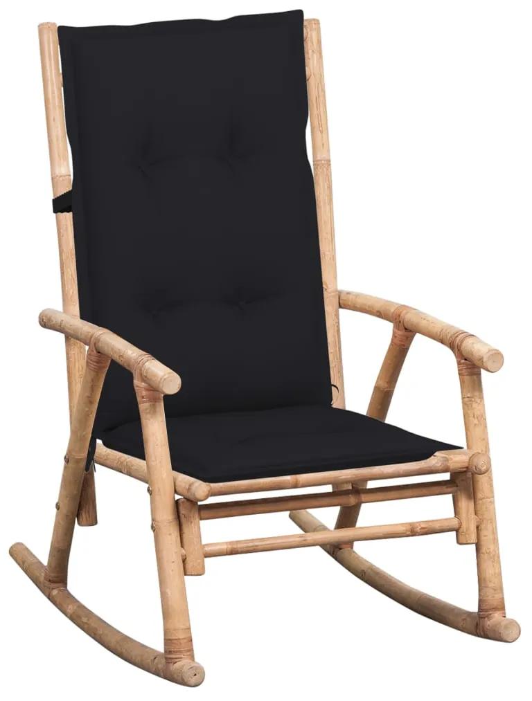 3063925 vidaXL Cadeira de baloiço com almofadão bambu