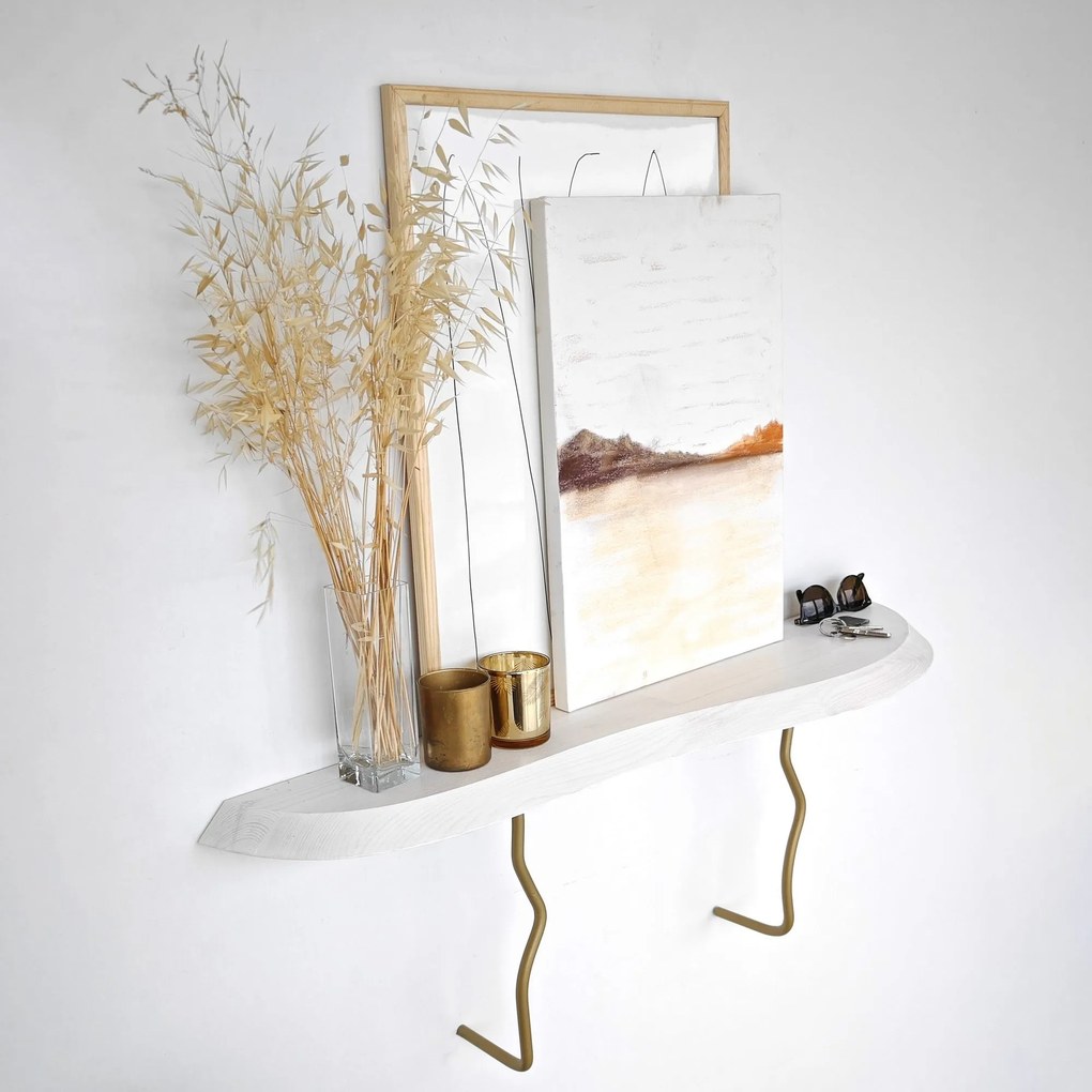 Prateleira de Parede Lierre – Dourada e Branca – 99 cm