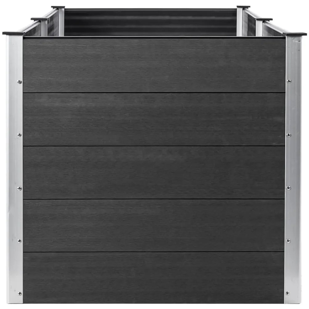 Canteiro elevado de jardim 250x50x91 cm WPC cinzento