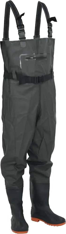 vidaXL Jardineiras com botas e cinto tamanho 43 verde-escuro