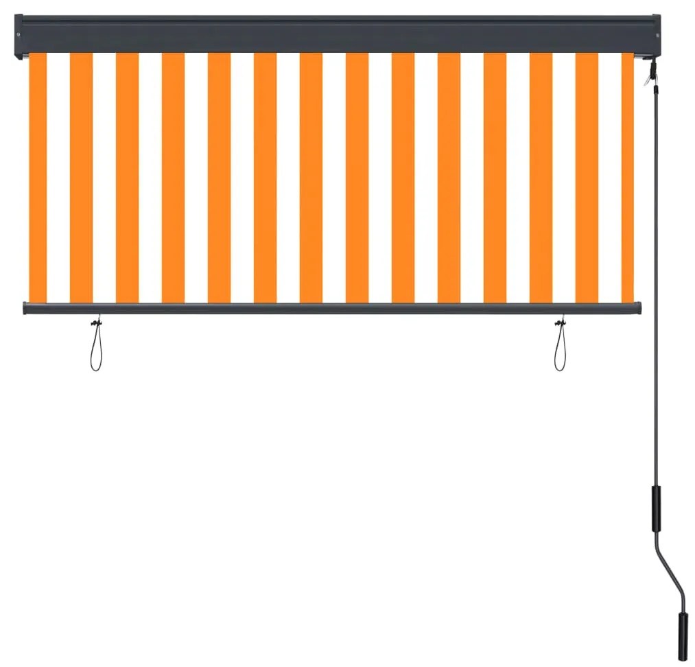 Estore de rolo para exterior 140x250 cm branco e laranja