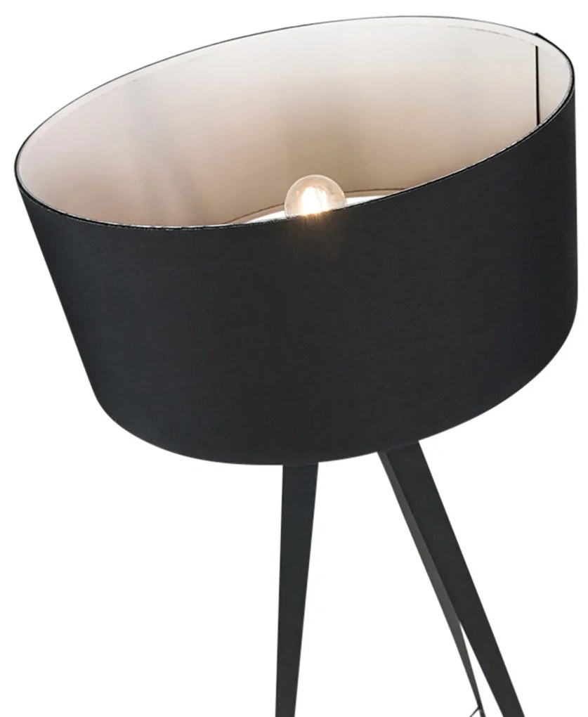 LED Candeeiro de pé inteligente preto com abajur preto incl. Wi-Fi A60 - Ilse Moderno