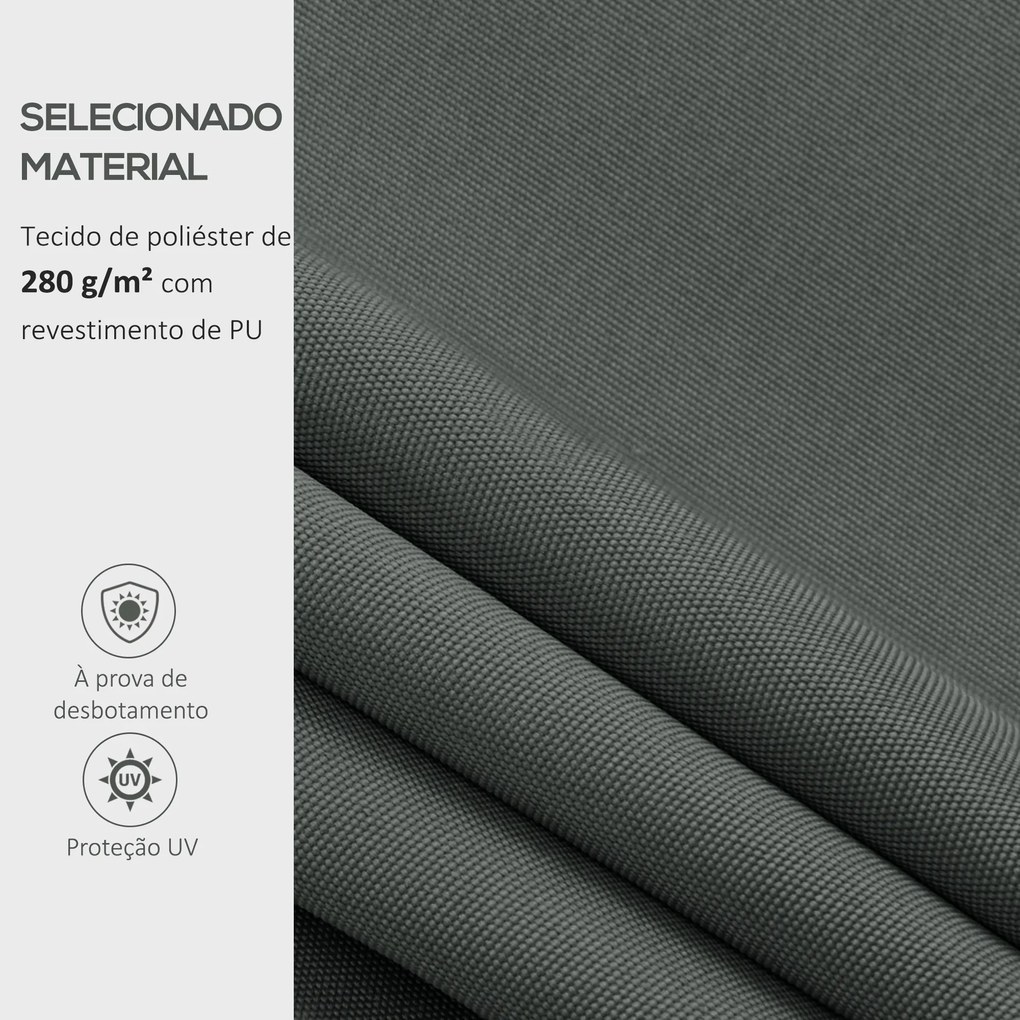 Teto de Substituição para Toldo 382x240 cm Lona para Toldo com Dobras Proteção UV Impermeável para Pátio Cinzento