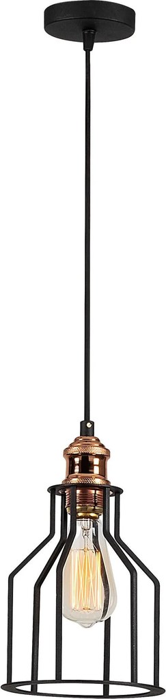 Candeeiro de Teto Alacati – Preto e Bronze – Diâmetro 17 cm