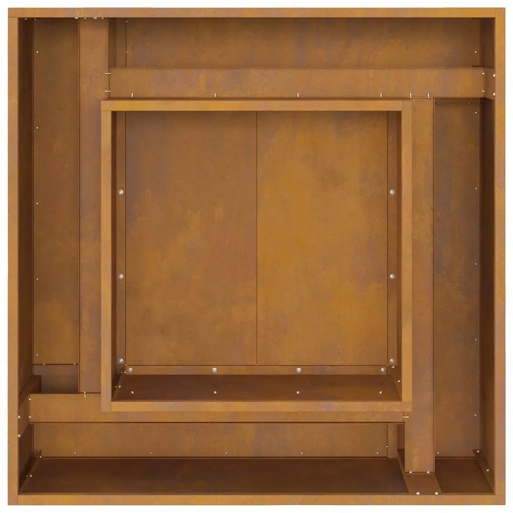 Fogueira vidaXL Quadrada 80x80x40 cm Aço Weathering